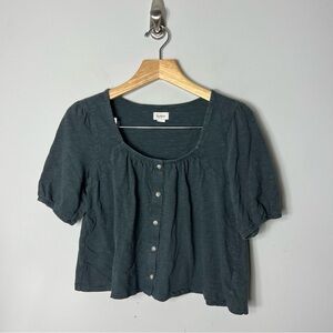 UpWest Cotton cropped flowy top
